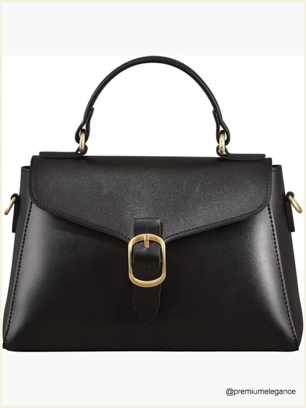 Vintage Vegan Leather Flap Top Handle Satchel Crossbody Bag Purse